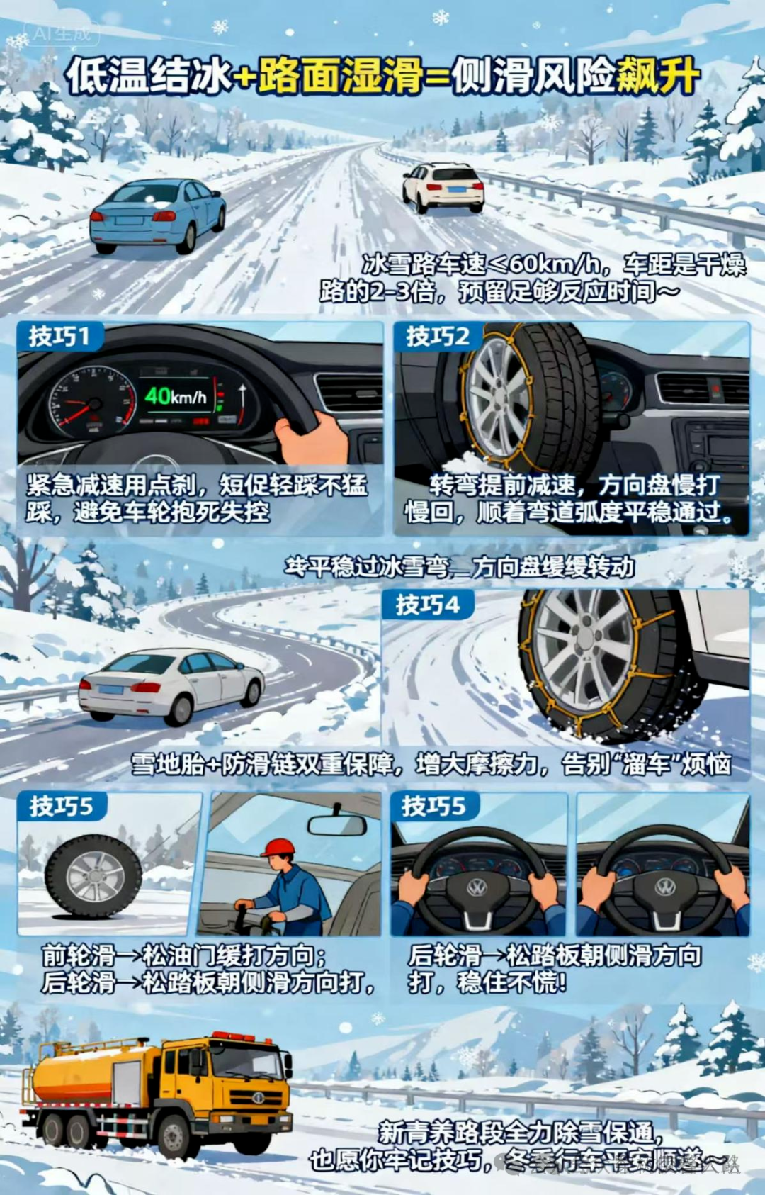 開(kāi)車前繞車一周_出行提示_雪天行車安全注意事項(xiàng)